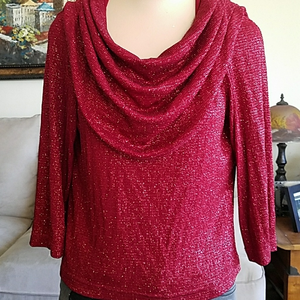 Long sleeve red sparkling shirt